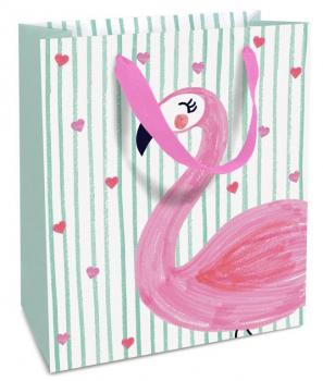 Flamingo in Love – Geschenktasche mittel